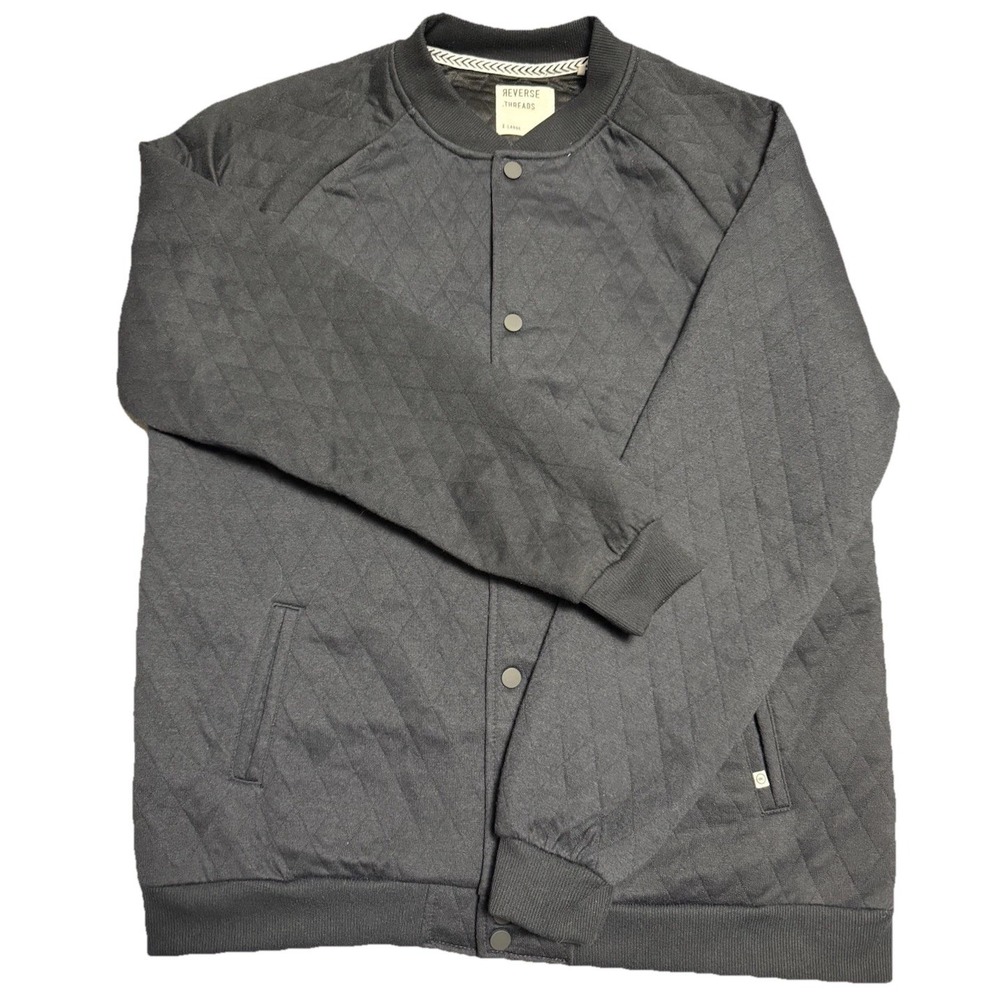Reverse Threads‎ Princeton Quilted Snap Jacket Navy Men's Size XL  Fits M-L